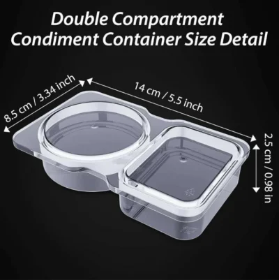 150ML Disposable Plastic Sauce Containers - Large BPA-Free Condiment Cups with Airtight Lids for Dipping Sauces, Oil, Vinegar & Salad