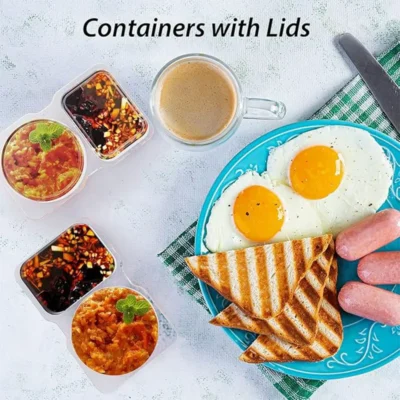 150ML Disposable Plastic Sauce Containers - Large BPA-Free Condiment Cups with Airtight Lids for Dipping Sauces, Oil, Vinegar & Salad