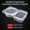 150ML Disposable Plastic Sauce Containers - Large BPA-Free Condiment Cups with Airtight Lids for Dipping Sauces, Oil, Vinegar & Salad