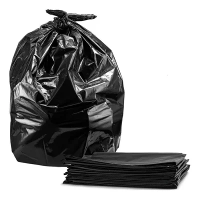 45 Gallon Contractor Trash Bags - Large Black Heavy-Duty Industrial Waste Bags, Puncture Resistant Garbage Bags in Rolls