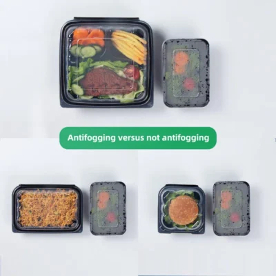 8x8 Inch Double Color Hinged Lid Food Container - Clamshell Meal Prep Box for Takeaway