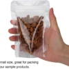 Custom Printed Clear Stand-Up Pouches - Food-Grade Transparent Plastic Packaging Bags with Resealable Zipper & Bottom Gusset