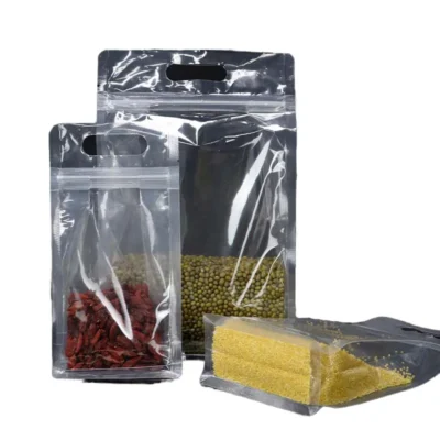 Custom Printed Recyclable Flat-Bottom Zipper Bags - Eight-Sided Sealed Standing Bags with Integrated Handle & Resealable Zipper
