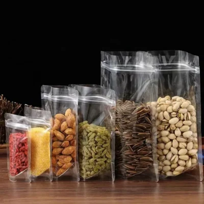 Custom Printed Recyclable Flat-Bottom Zipper Bags - Eight-Sided Sealed Standing Bags with Integrated Handle & Resealable Zipper