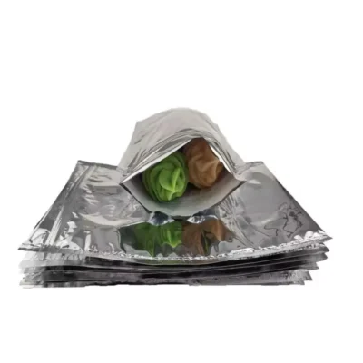 Custom Size Bio-degradable Thermal Bags - Metallic Foil Zip-Lock Insulation Bags for Food Storage & Delivery