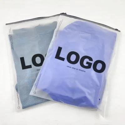 Custom White Frosted Ziplock Bags - Premium Poly Frosted Zipper Packaging Bags for Clothing & Apparel