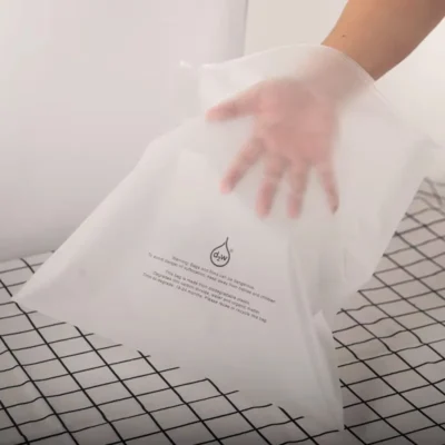 Custom White Frosted Ziplock Bags - Premium Poly Frosted Zipper Packaging Bags for Clothing & Apparel