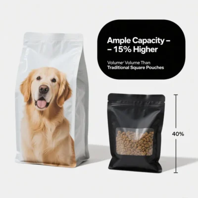 Food-Grade Box Bottom Zipper Pouches - Eco-Friendly PE Plastic Food Bags with Gravure Printing & Convenient Zipper Sealing
