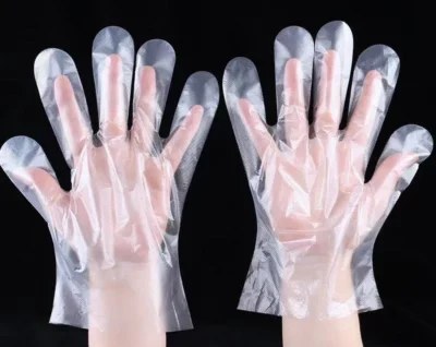 High-Density HDPE Disposable Household Gloves - Durable Clear Plastic Gloves for Cleaning, Hair Dyeing, and Multi-Purpose Use