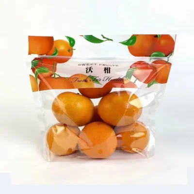 Hand-Held Transparent PE Produce Bag with Breathable Ventilation for Fruits and Vegetables