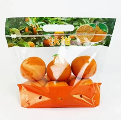 Hand-Held Transparent PE Produce Bag with Breathable Ventilation for Fruits and Vegetables