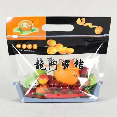 Hand-Held Transparent PE Produce Bag with Breathable Ventilation for Fruits and Vegetables