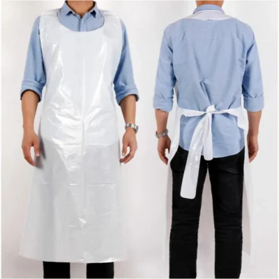Premium Flat-Pack Disposable PE Aprons - Sleeveless Waterproof Plastic Protection in Multiple Colors for Industrial & Kitchen Use