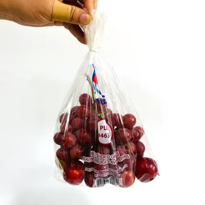 Premium PP Zip Lock Grape Packaging Bags - Transparent Breathable Fruit Pouches with Vent Holes for Supermarket Retail