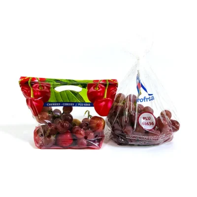 Premium PP Zip Lock Grape Packaging Bags - Transparent Breathable Fruit Pouches with Vent Holes for Supermarket Retail
