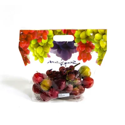 Premium PP Zip Lock Grape Packaging Bags - Transparent Breathable Fruit Pouches with Vent Holes for Supermarket Retail
