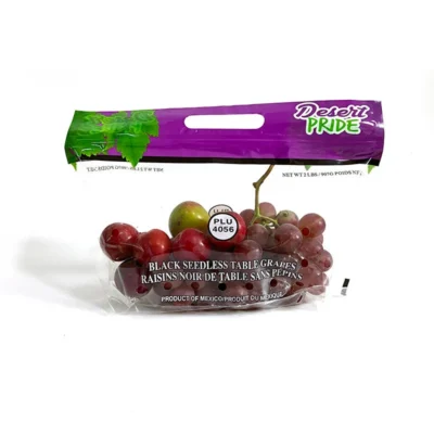 Premium PP Zip Lock Grape Packaging Bags - Transparent Breathable Fruit Pouches with Vent Holes for Supermarket Retail