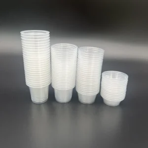 Sturdy Disposable PP Portion Cups - 0.5oz to 1.25oz Clear Plastic Soufflé Cups with Airtight Lids for Salad Dressing & Samples