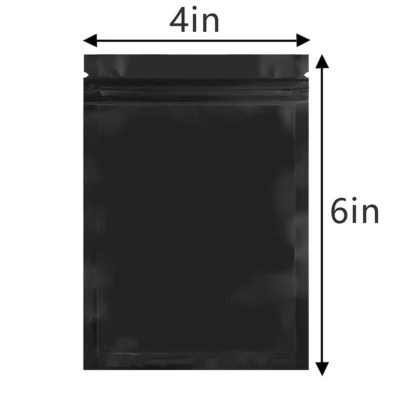 3.5g Matte Black Mylar Bags - Smell Proof Aluminum Foil Pouches, Double-Sided Flat Resealable & Heat-Sealable Bags